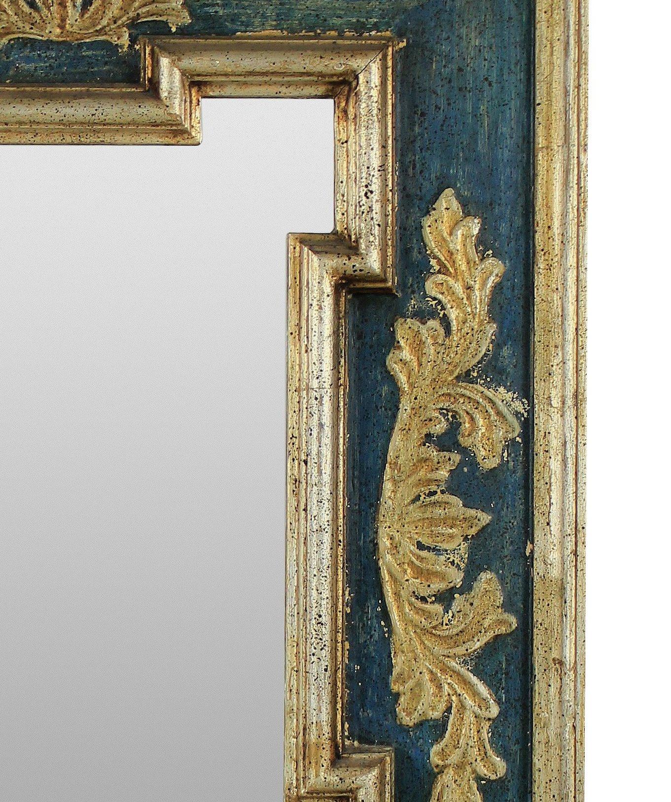 Italian Midcentury Florentine Painted and Gilded Mirror