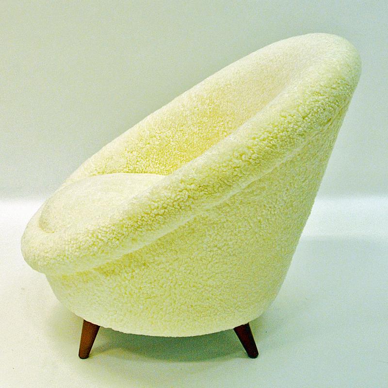 Midcentury Florida Easy chair in sheepskin from Vatne - Norway 1950s 1