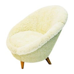 Midcentury Florida Easy chair in sheepskin, Vatne Lenestolfabrikk, Norway, 1950s