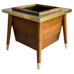 Midcentury Flowerbed Pedestal, Flower Stand, Walnut Wood, Germany, 1970s