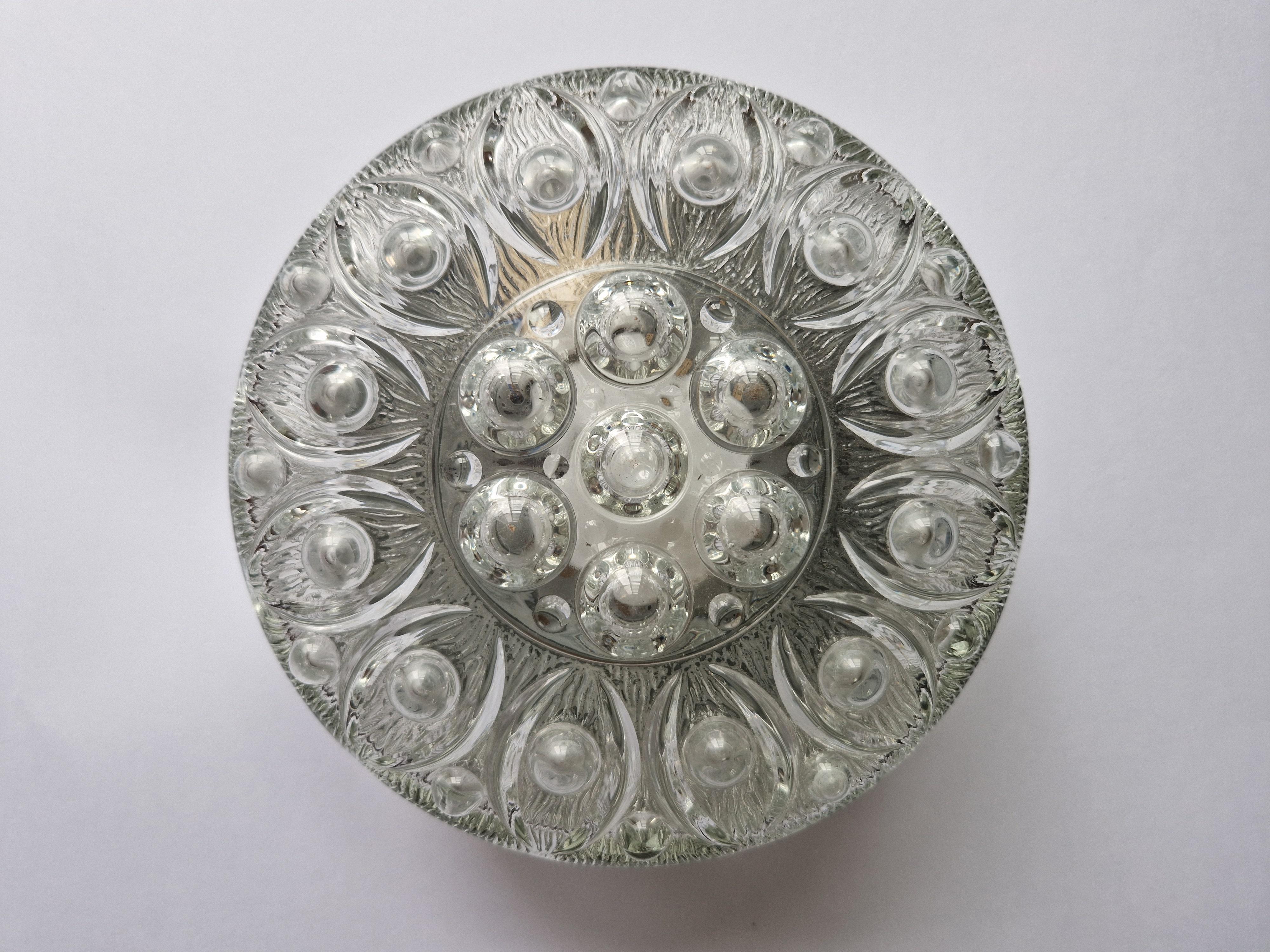 Mid-Century Modern Midcentury Flush Mount, Ceiling or Wall Lamp WILA, Germany, 1970s For Sale