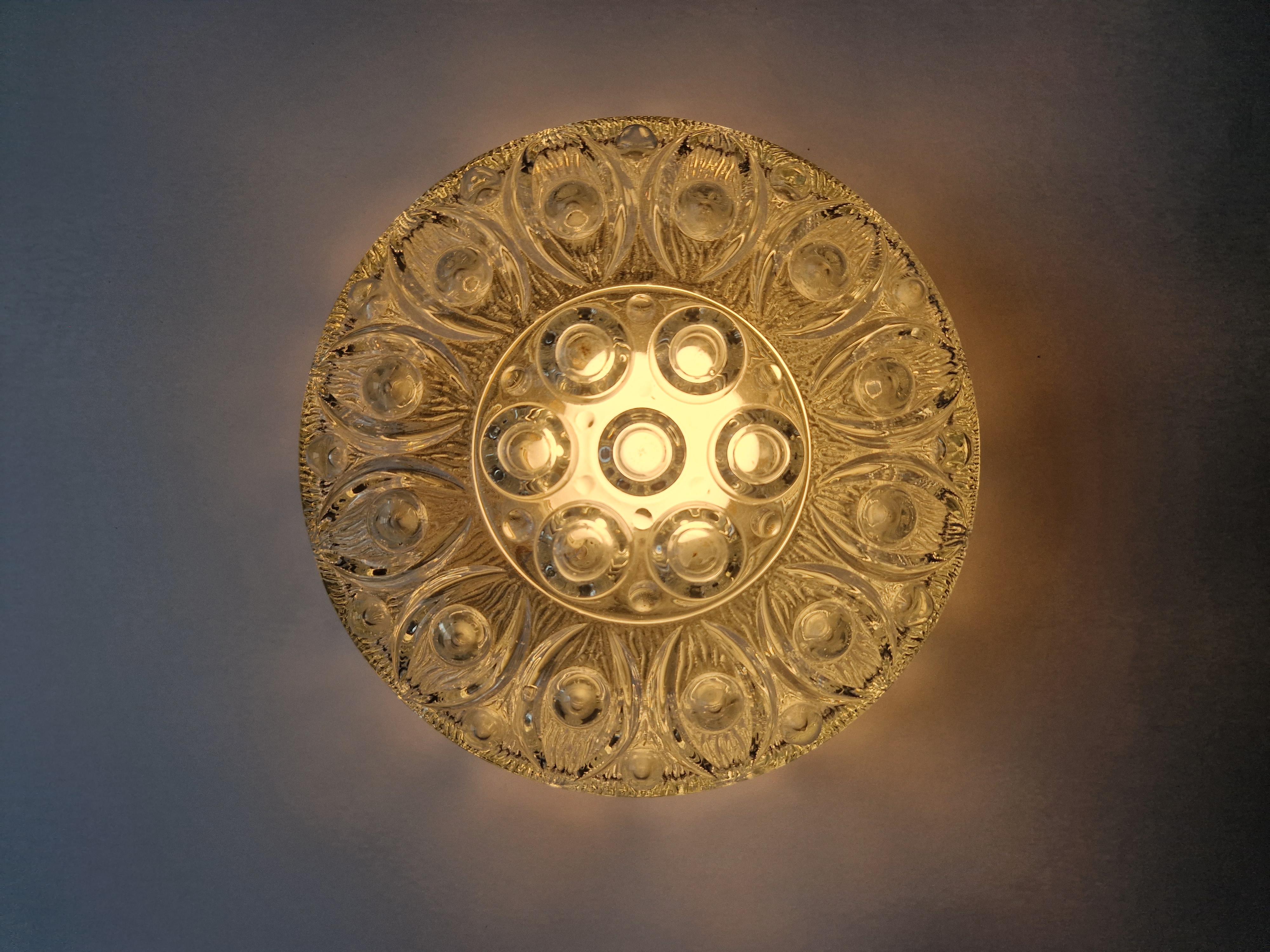 Midcentury Flush Mount, Ceiling or Wall Lamp WILA, Germany, 1970s For Sale 1
