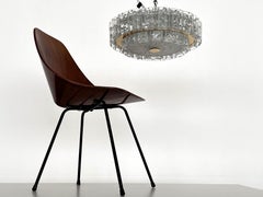 Einbau-Kronleuchter aus der Mitte des Jahrhunderts mit Glasröhren und Messing von Doria Germany