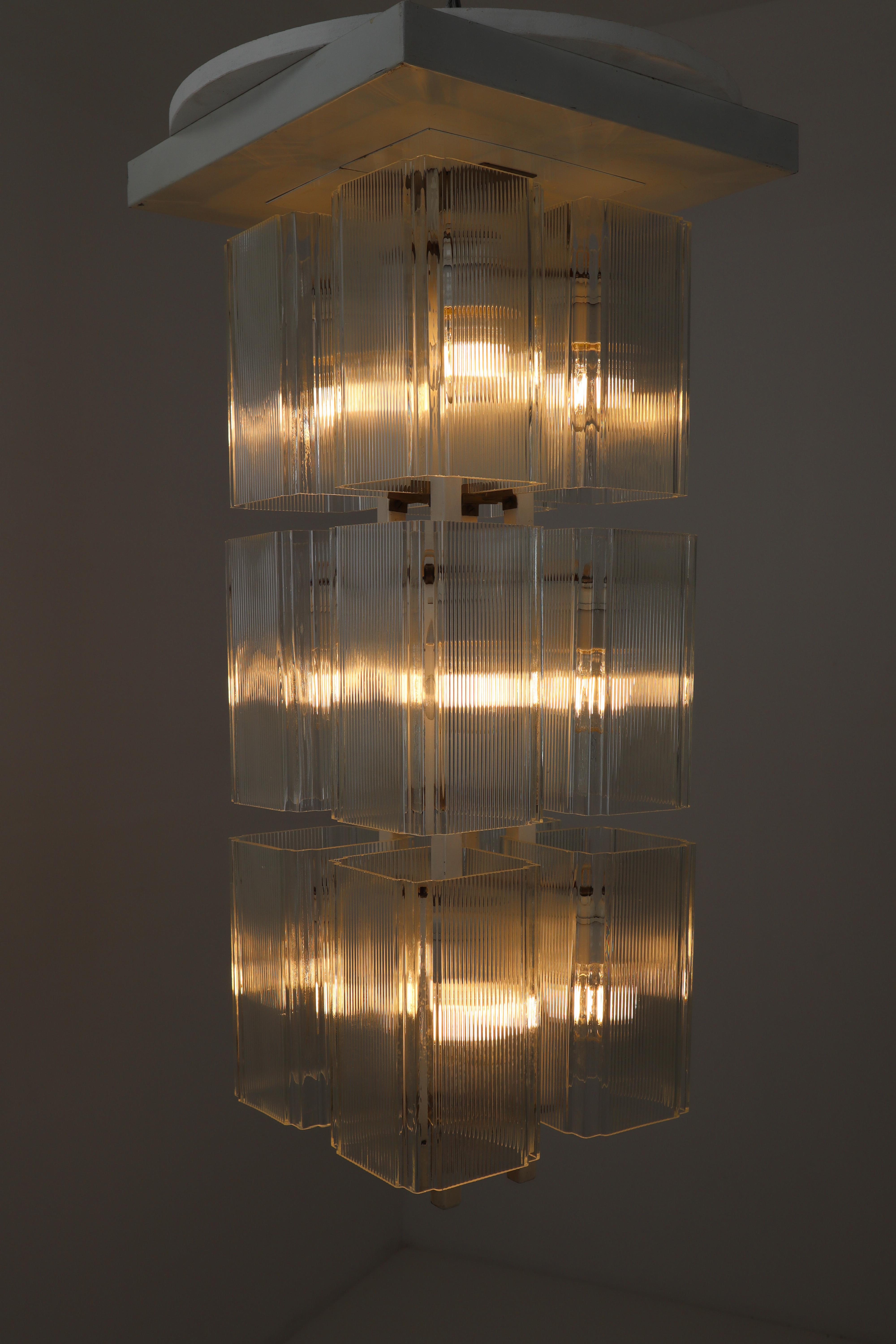 Midcentury Flush Mounts Chandelier, Europe, 1970s In Good Condition In Almelo, NL