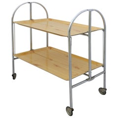 Carrello da bar pieghevole del Midcentury Carrello portabevande Tè Caffè Francese c1950 SPEDIZIONE GRATUITA