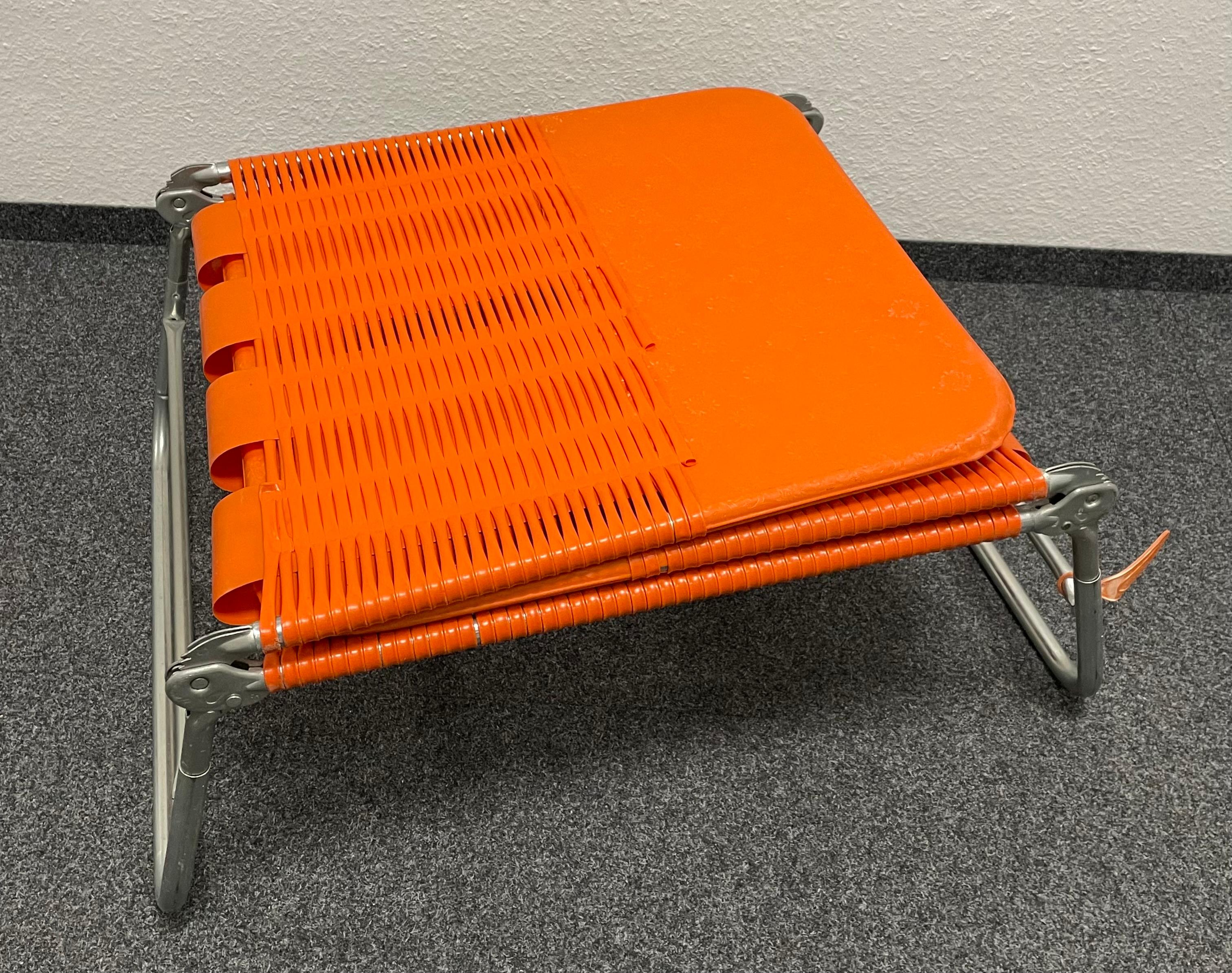 Aluminum Midcentury Folding Deck Chair, Pool Patio Lounger by Kurz, Germany, 1970s