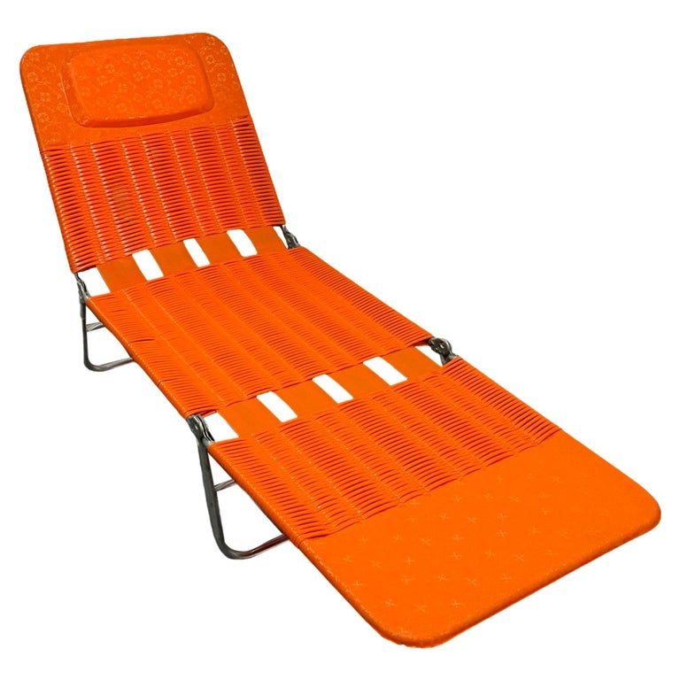 Midcentury Folding Deck Chair, Pool Patio Lounger by Kurz, Germany, 1970s  For Sale at 1stDibs