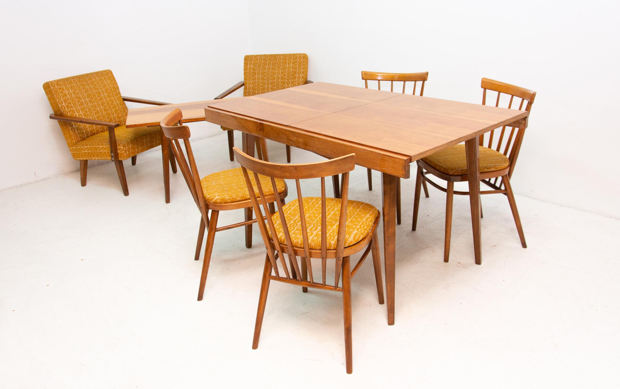 Midcentury Folding Dining Table by Frantisek Jirak for Tatra Nabytok, 1960s 7
