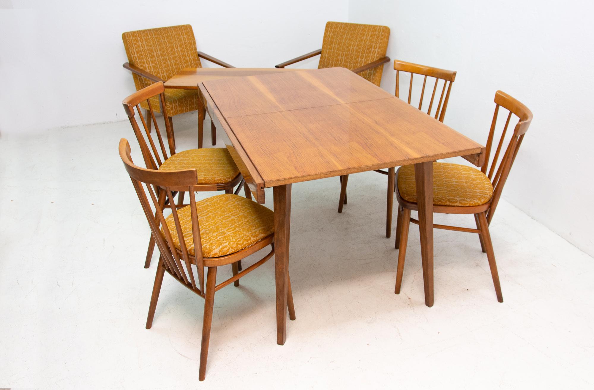 Midcentury Folding Dining Table by Frantisek Jirak for Tatra Nabytok, 1960s 8