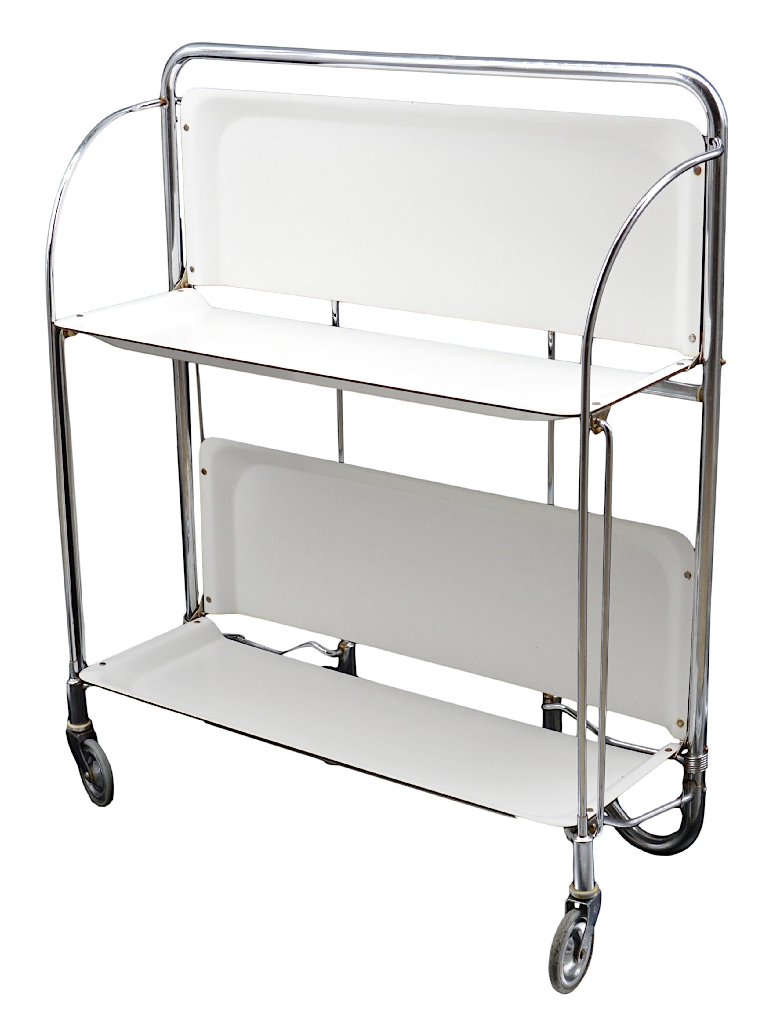 Midcentury Folding Serving Trolley Table, 1960s In Good Condition For Sale In Saint-Amans-des-Cots, FR