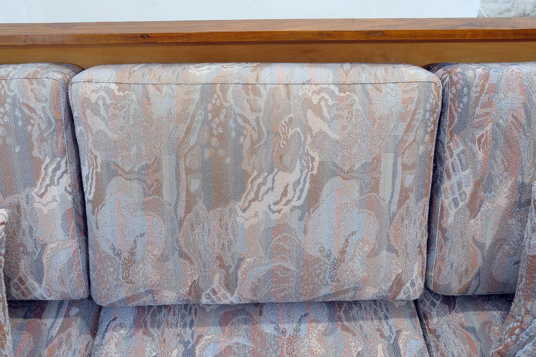 Midcentury Folding Sofa in walnut, 1950s, Czechoslovakia For Sale 12