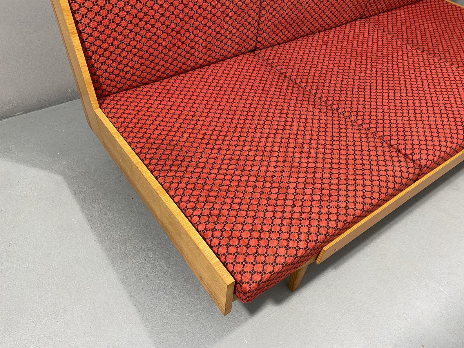 Upholstery Midcentury Folding Sofabed by Drevotvar, 1970s, Czechoslovakia