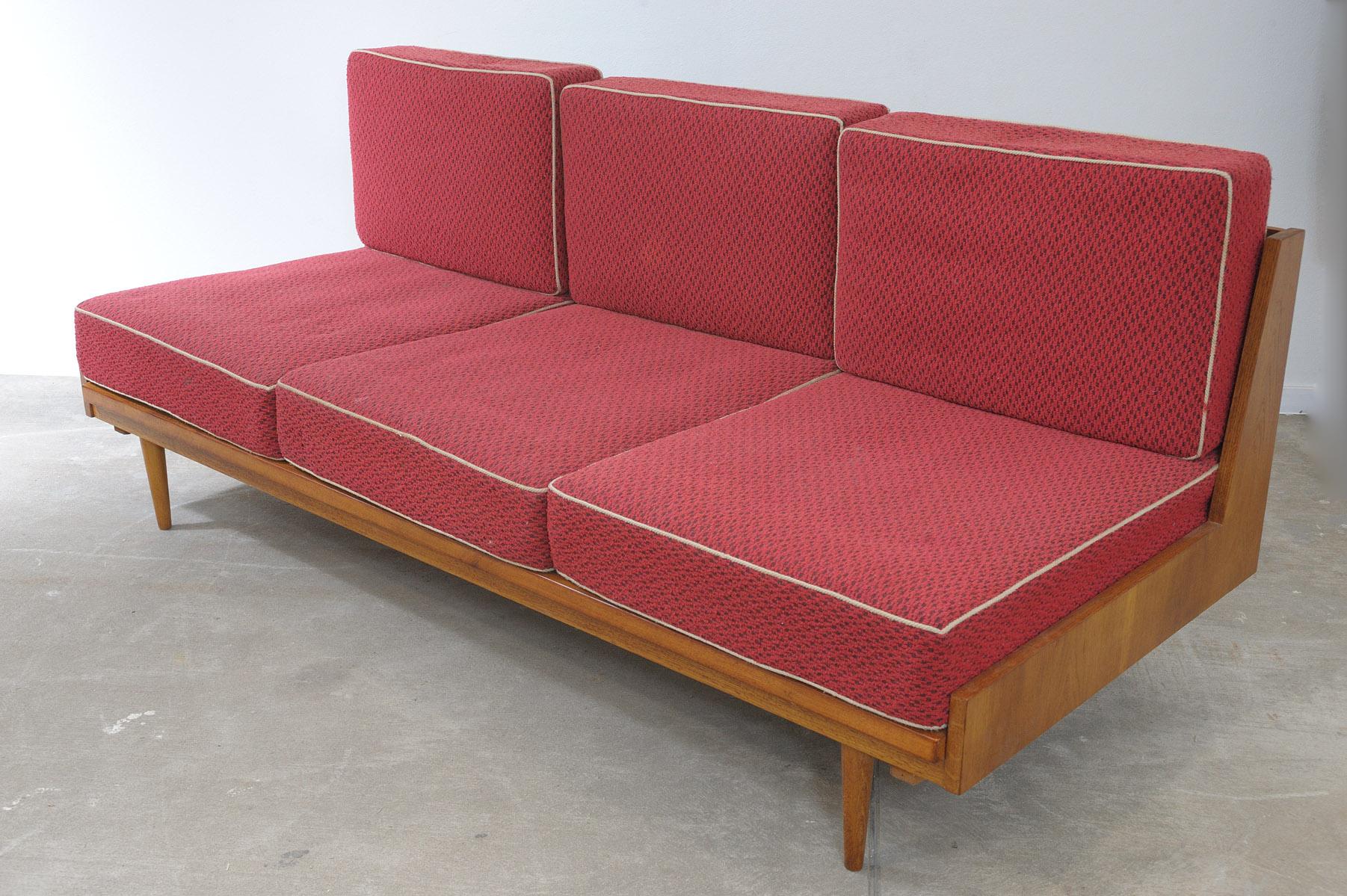 Midcentury Folding Sofabed by Drevotvar, 1970s, Czechoslovakia For Sale 2