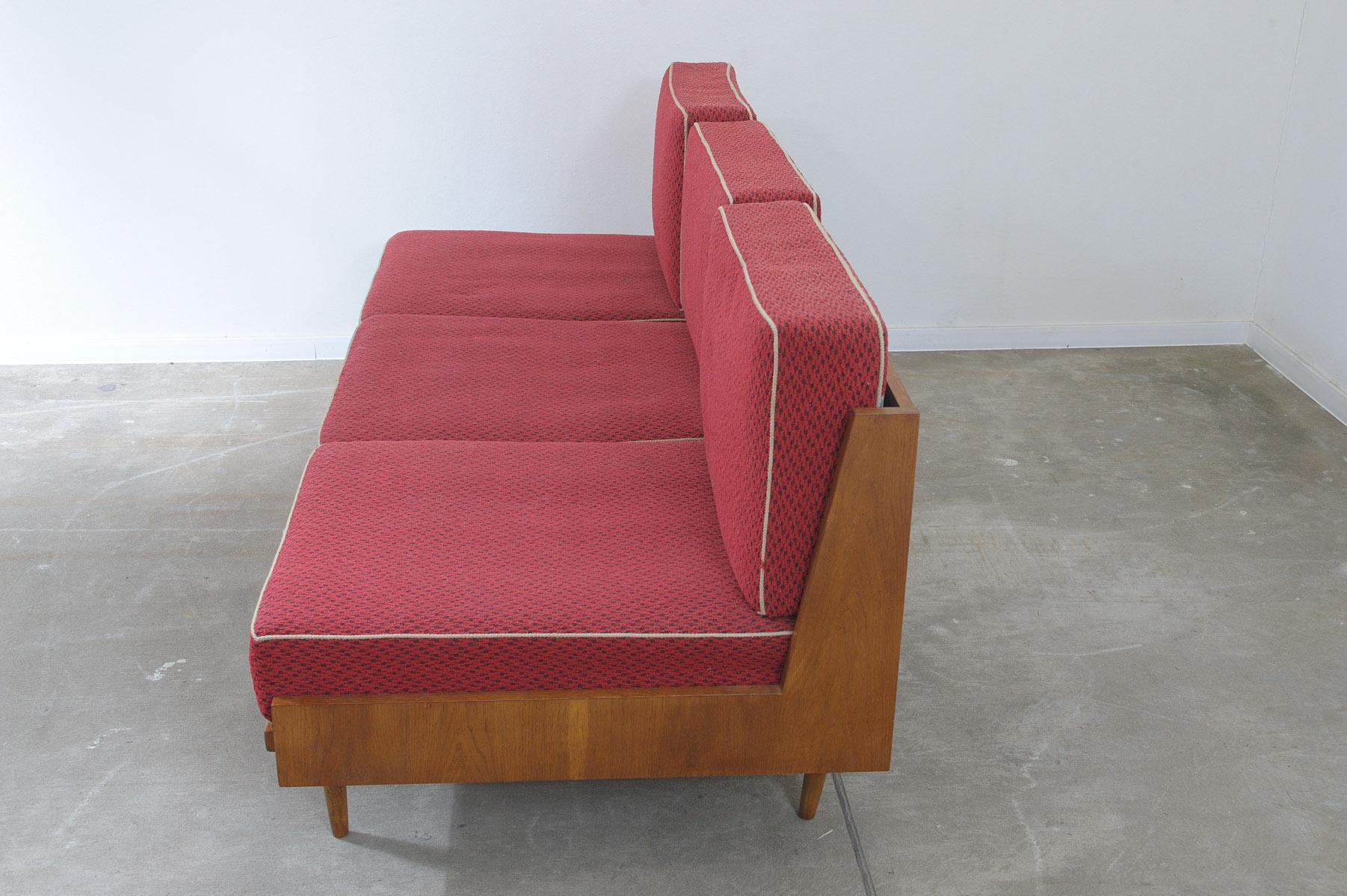 Midcentury Folding Sofabed by Drevotvar, 1970s, Czechoslovakia For Sale 3