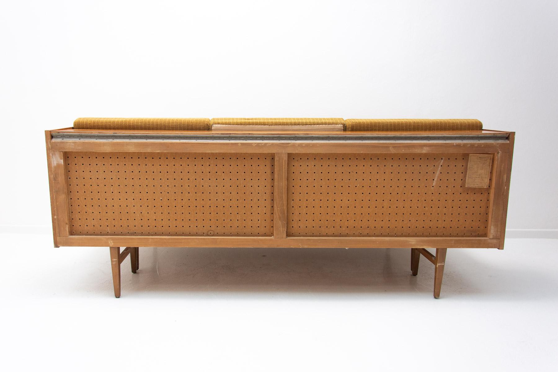  Midcentury Folding Sofabed in Walnut, 1970s, Czechoslovakia 12