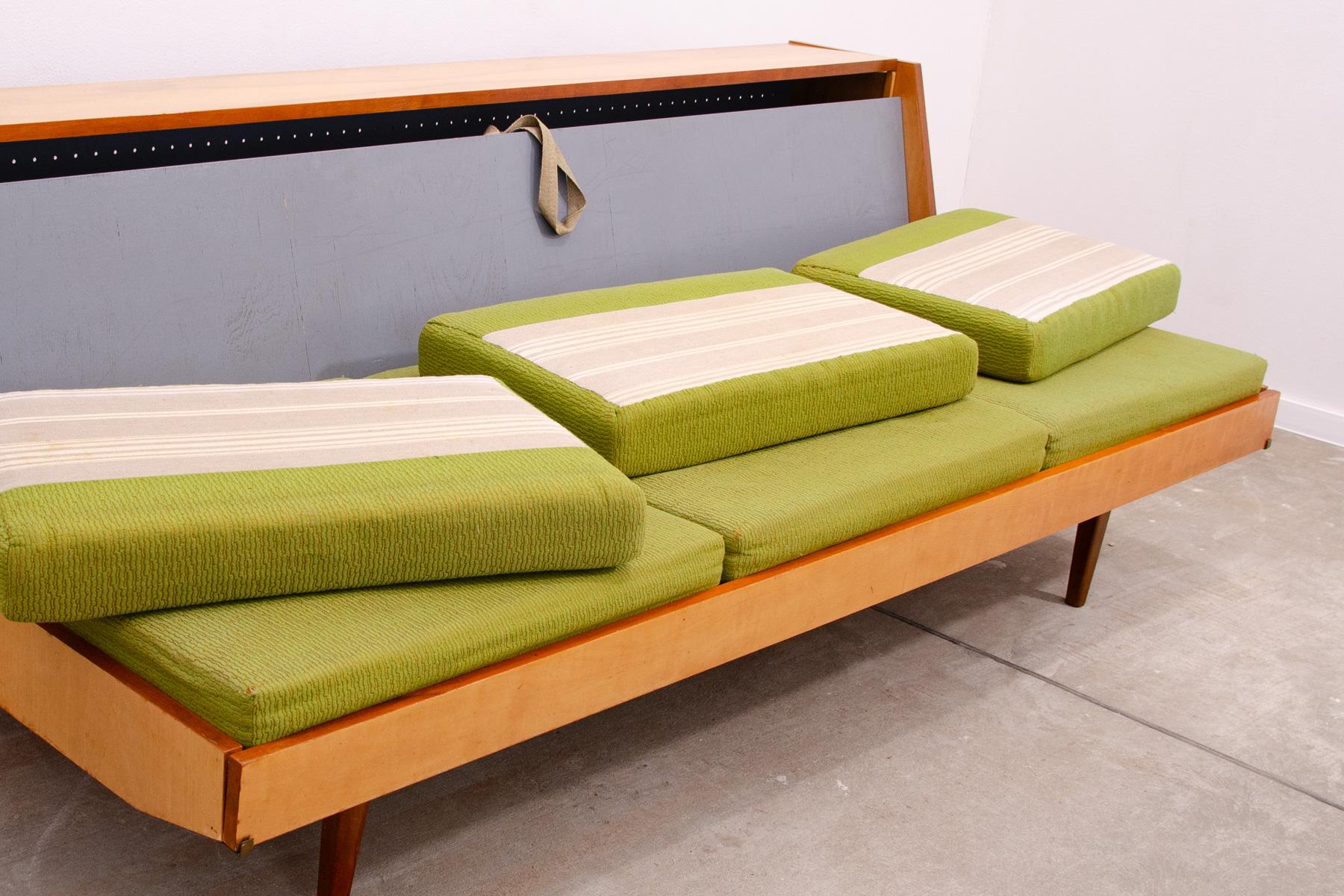 Midcentury Folding Sofabed in Walnut by Jitona, 1970s, Czechoslovakia 4