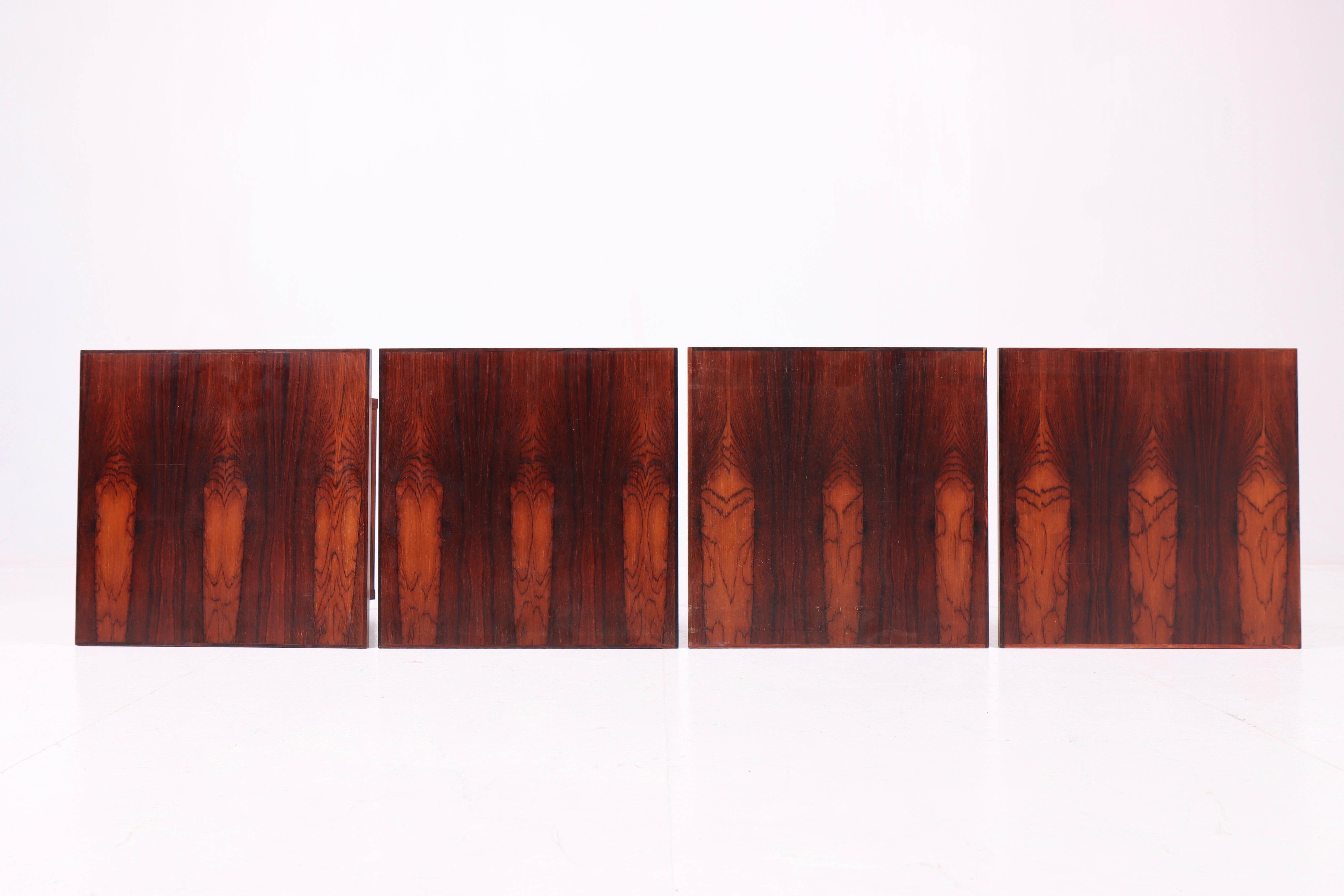 Scandinavian Modern Midcentury Folding Tables in Rosewood by Illum Wikkelsø, 1960s