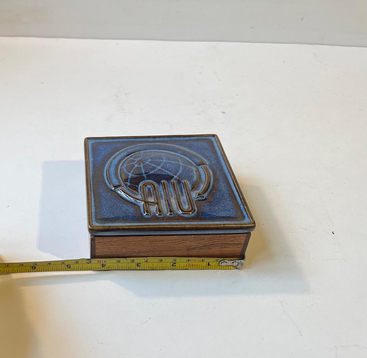Midcentury Formica and Ceramic Box by Einar Johansen & Søholm for Torben Ørskov For Sale 2