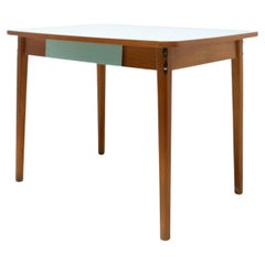 Retro Midcentury Formica and Wood Central Table, Czechoslovakia, 1960´s