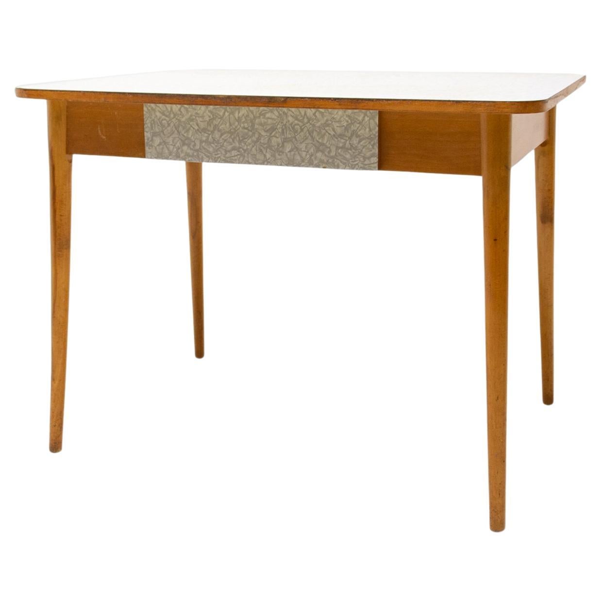  Midcentury Formica and Wood Central Table, Czechoslovakia, 1960's For Sale