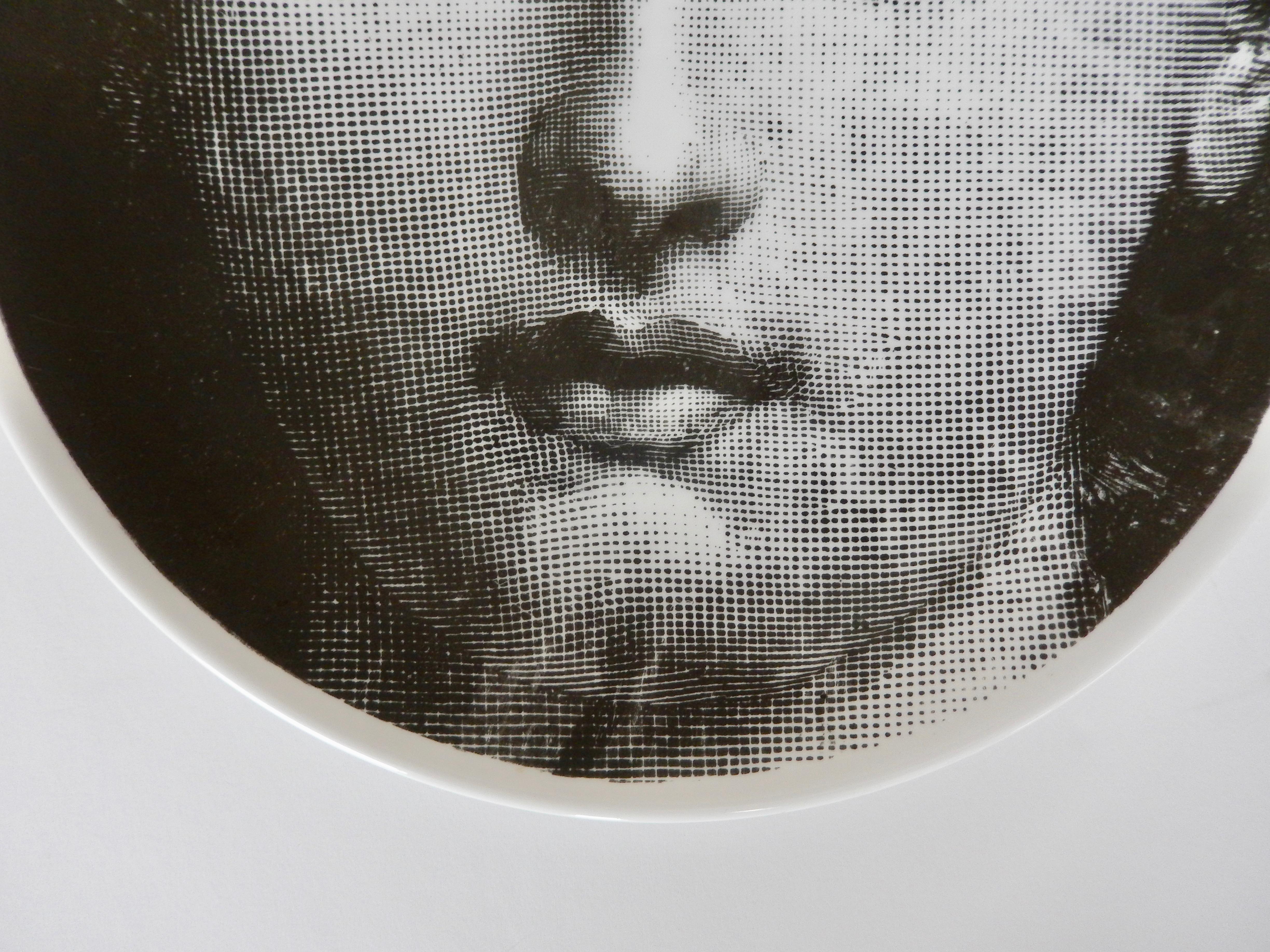 Mid-Century Modern Midcentury Fornasetti Iconic Face Plate, Tema e Variazoni N1 For Sale