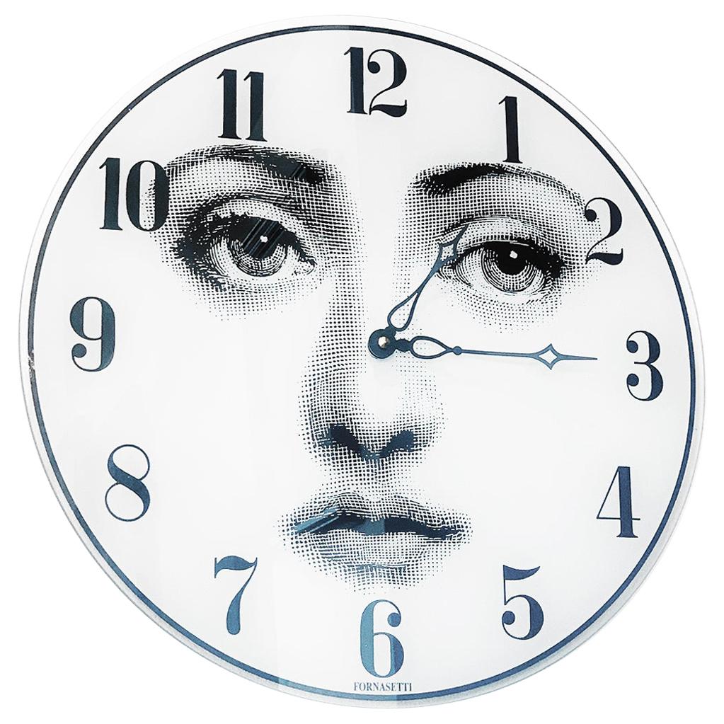 Midcentury Fornasetti Wall Clock For Sale