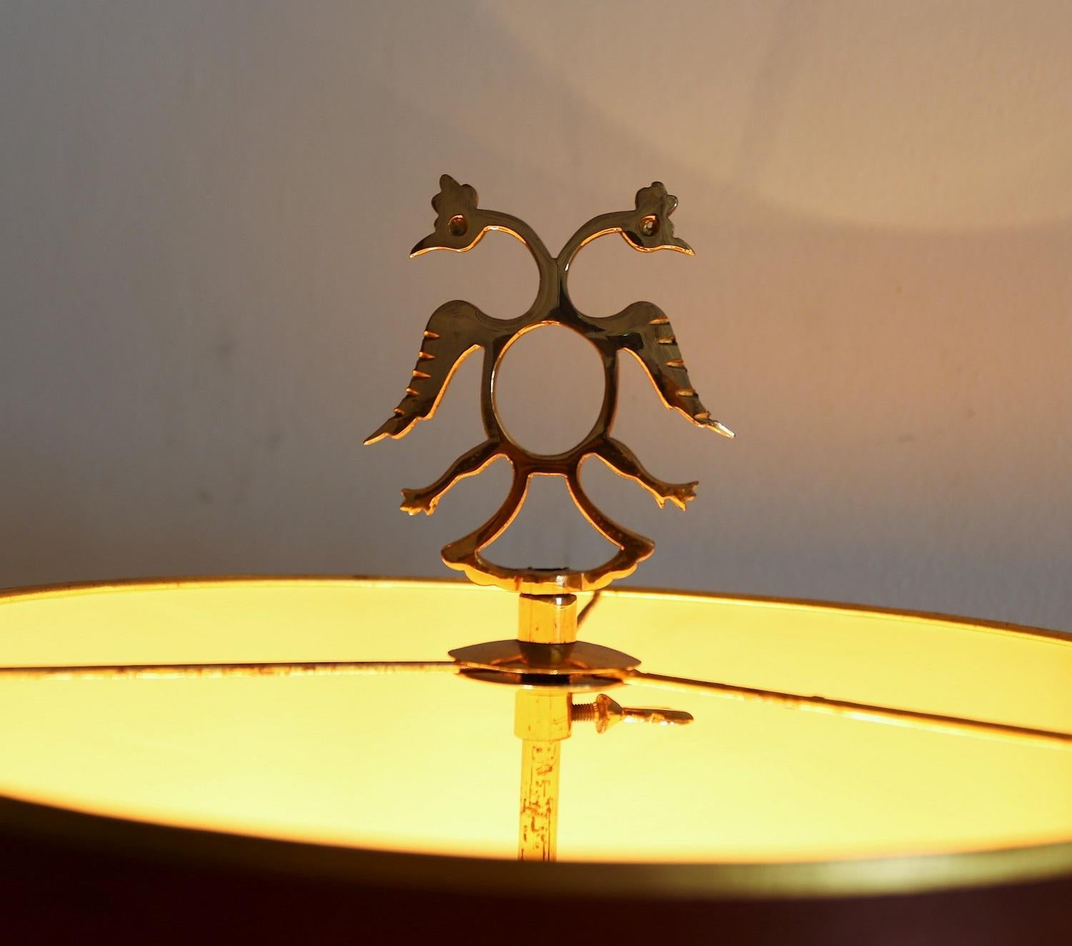 Mid-20th Century Midcentury Four-Arm Brass Bouillotte Table Lamp in Louis XVI Style, 1950s
