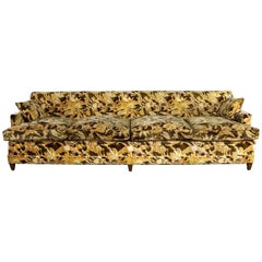 Midcentury Four Cushion Lawson Sofa in Jack Lenor Larsen Style Velvet
