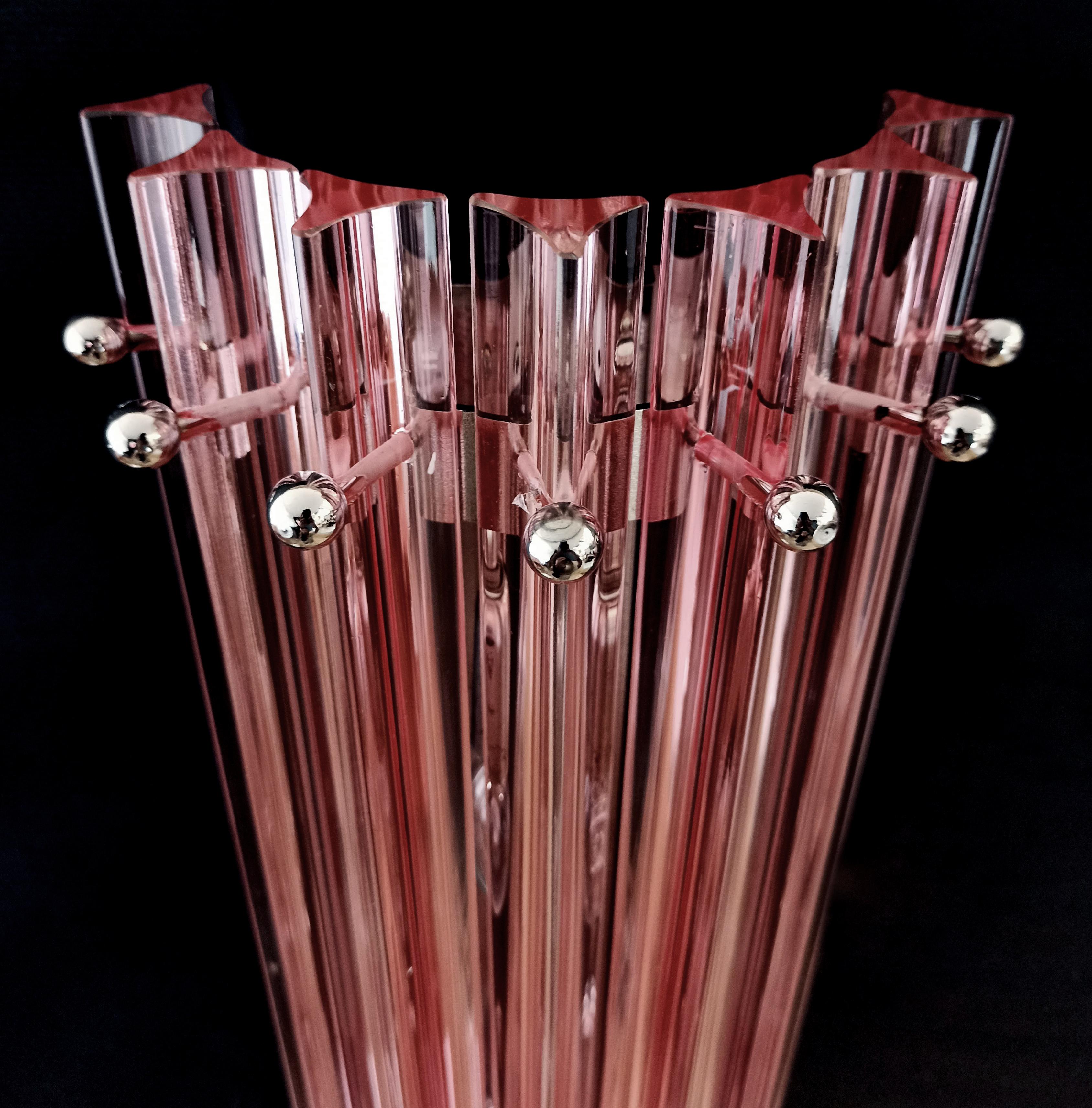  Midcentury Four Italian Pink Wall Sconces, Murano, 1990s For Sale 1