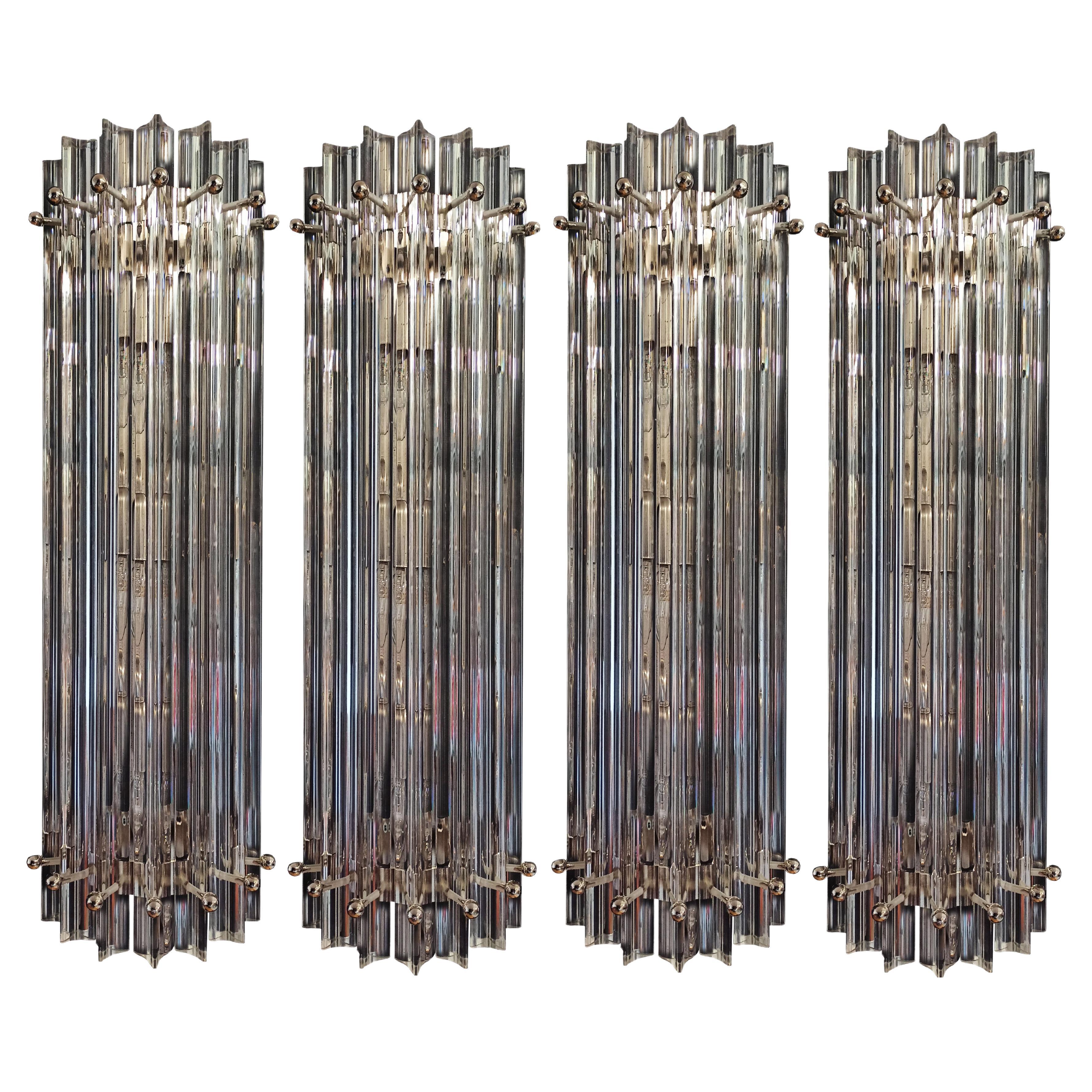  Set of Four Italian Midcentury Wall Sconces, Murano, 1990s