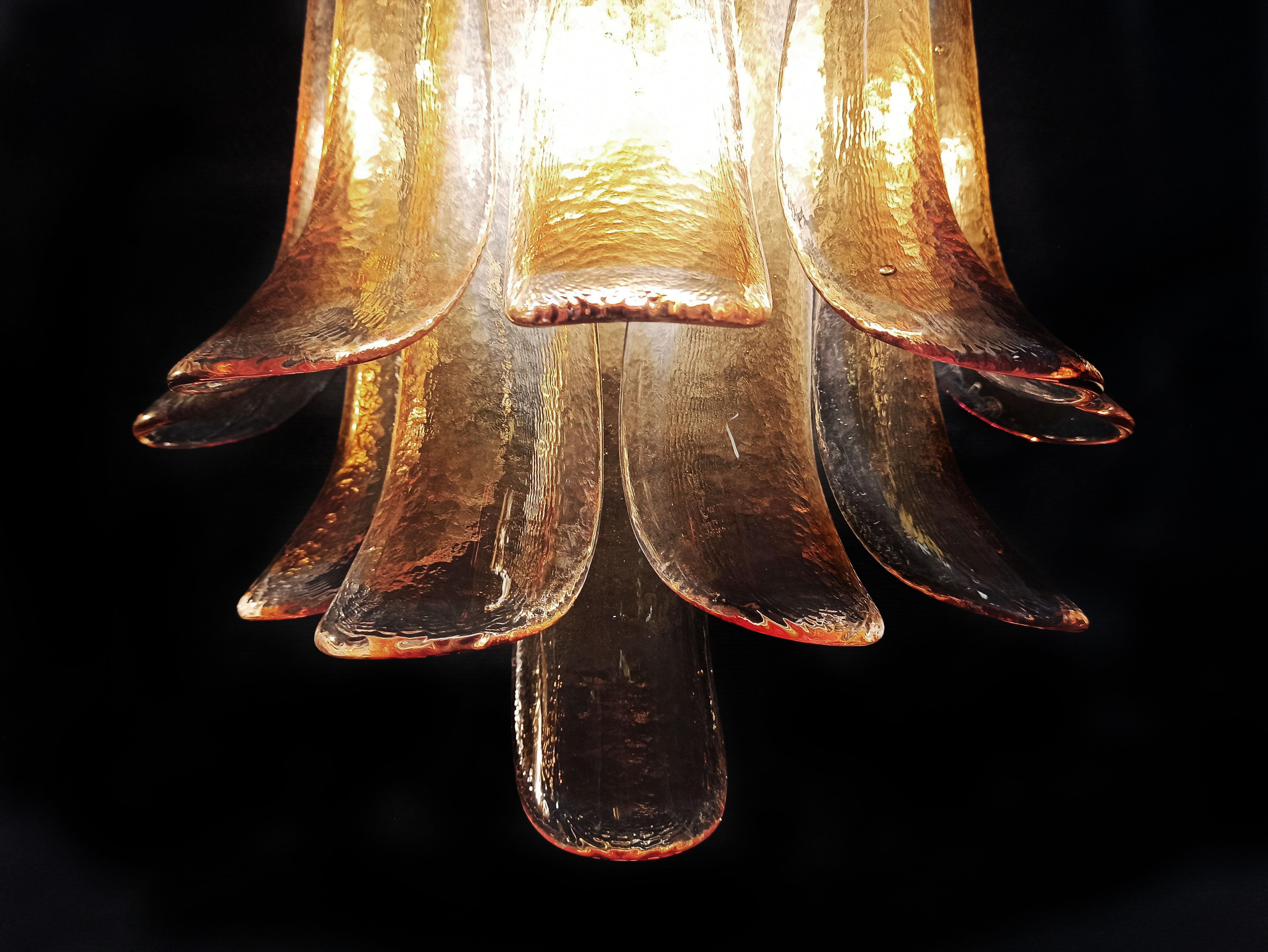 Midcentury Four of Italian Amber Murano Sconces For Sale 1