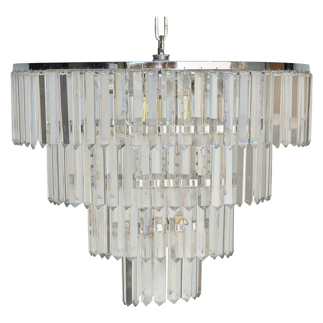 Midcentury Four-Tier Chandelier For Sale
