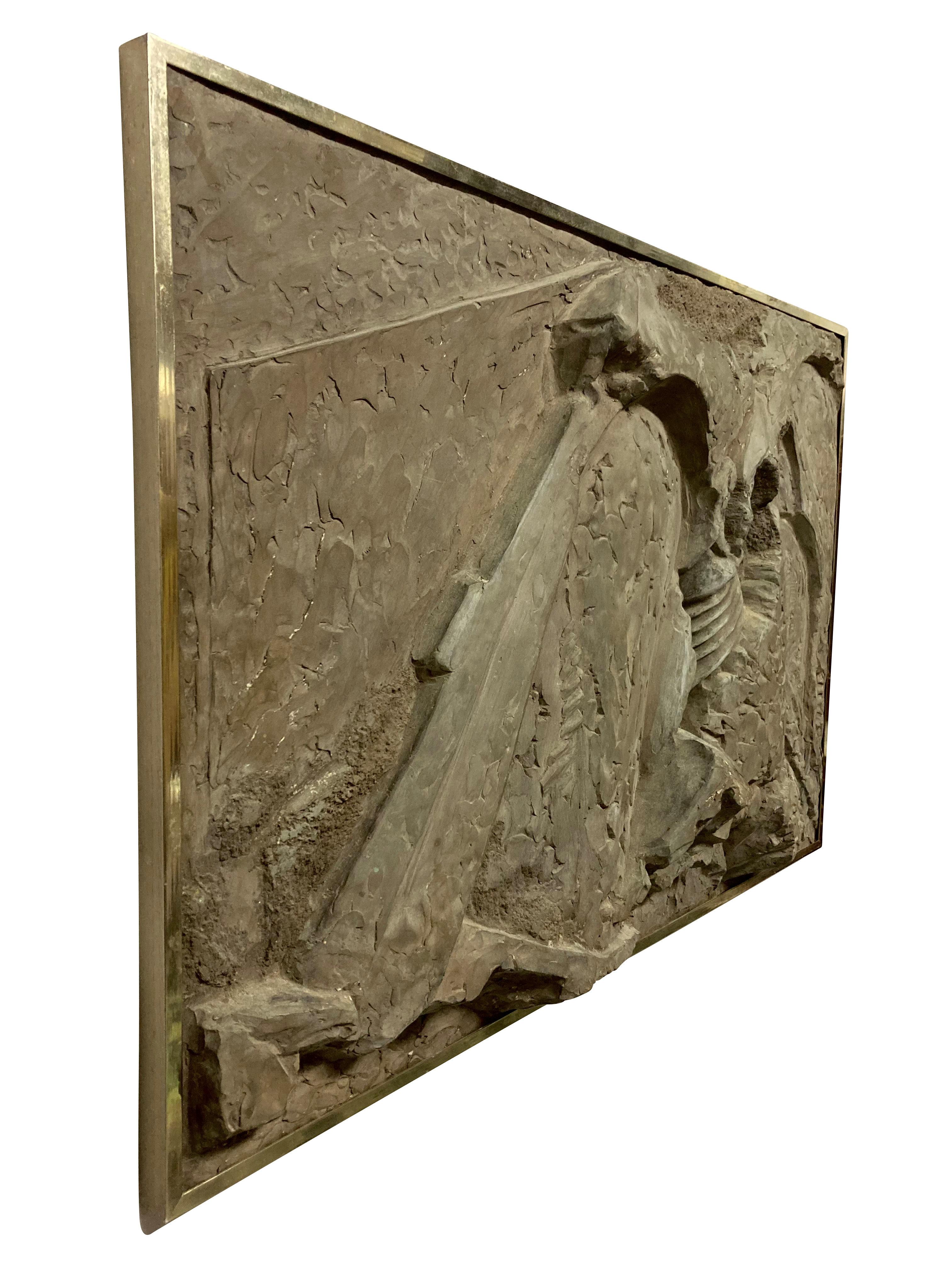Mid-Century Modern Midcentury Framed Brutalist Sculptural Artwork