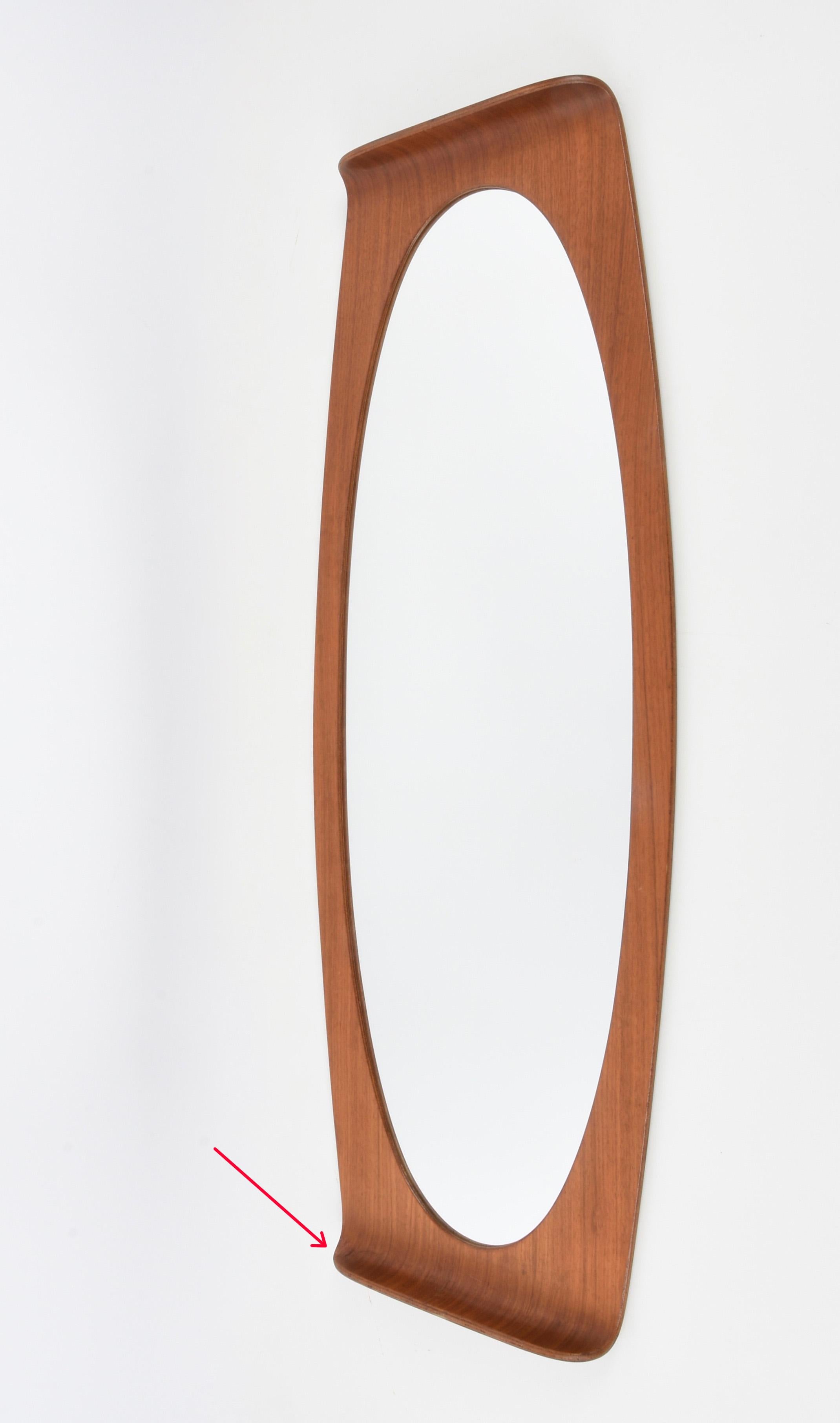 Midcentury Franco Campo and Carlo Graffi Curved Wood Italian Wall Mirror, 1960s 13