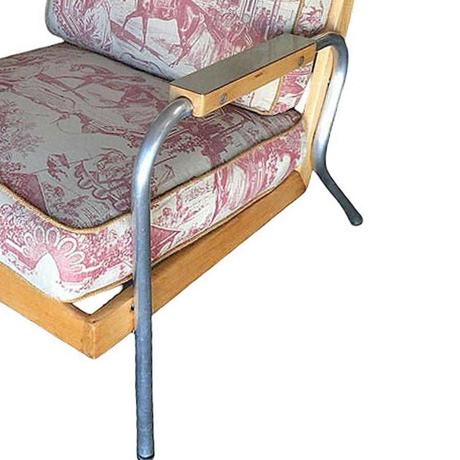 Silla de salón rubia estilo Francois Caruelle de mediados de siglo en venta 1