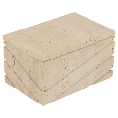 Scatola rettangolare in travertino e Wood dei Fratelli Mannelli, Italia, anni '70
