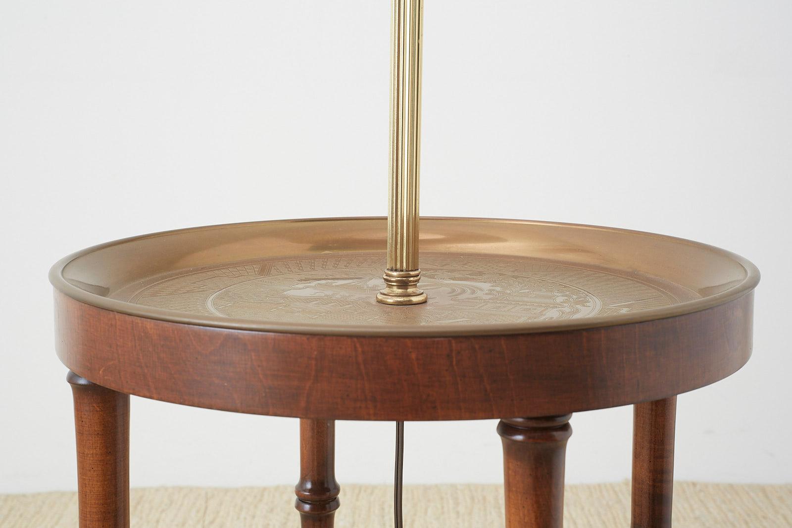 Midcentury Fredrick Cooper Faux Bamboo Floor Lamp Table 3