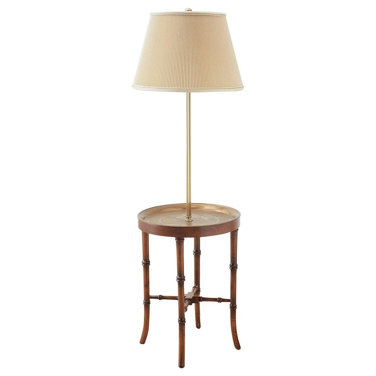 Midcentury Fredrick Cooper Faux Bamboo Floor Lamp Table at 1stDibs | bamboo  lamp table, bamboo floor table, faux bamboo table lamp