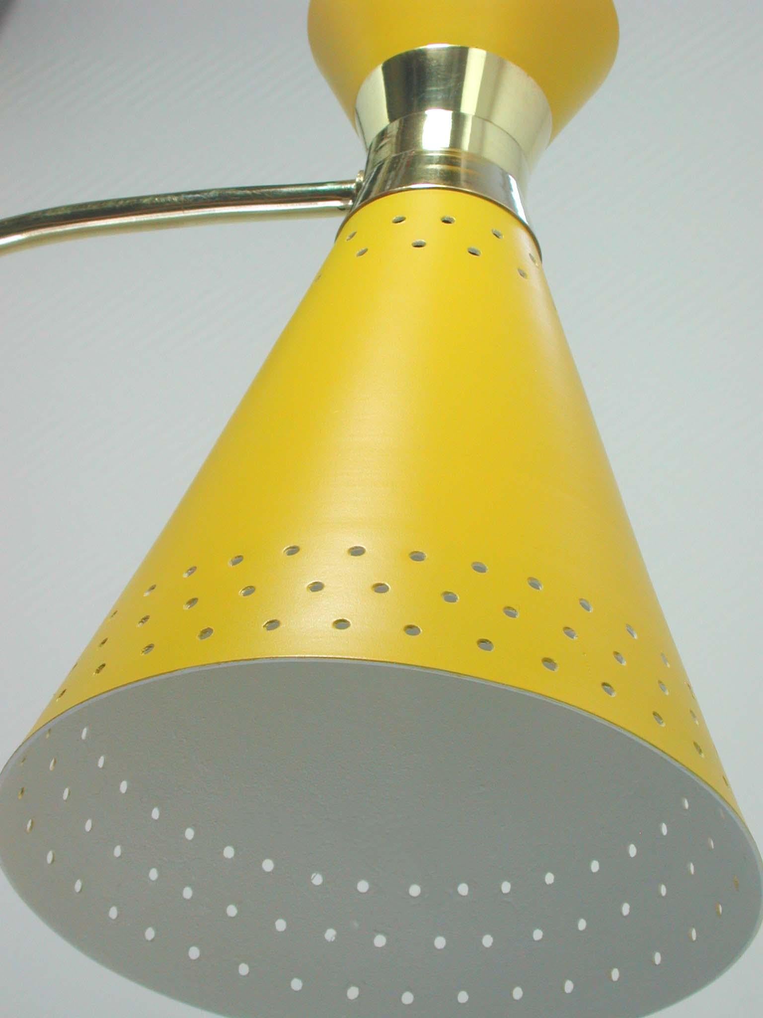 Mid-20th Century Midcentury ARLUS Yellow Diabolo Wall Light, France 1950s For Sale