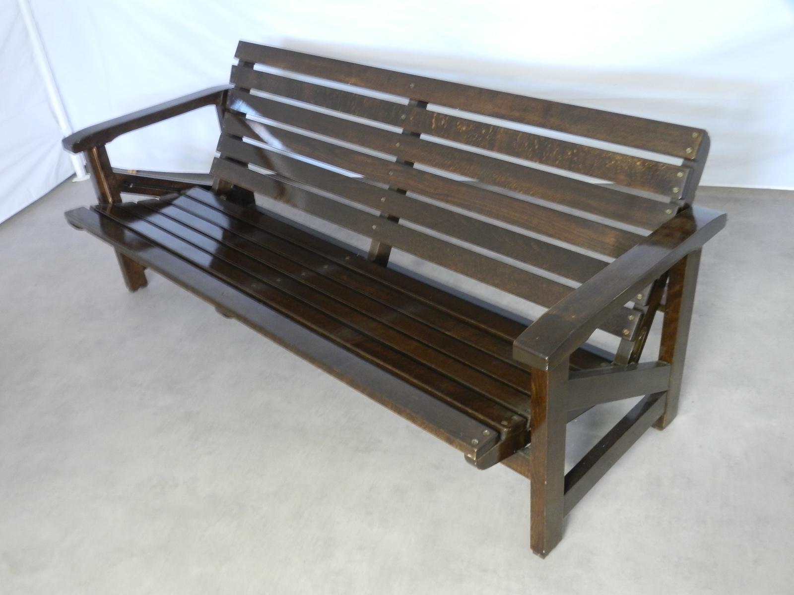 Midcentury French Adjustable Patio or Garden Lounger Sofa Bench by Clairitex In Good Condition In Labrit, Landes