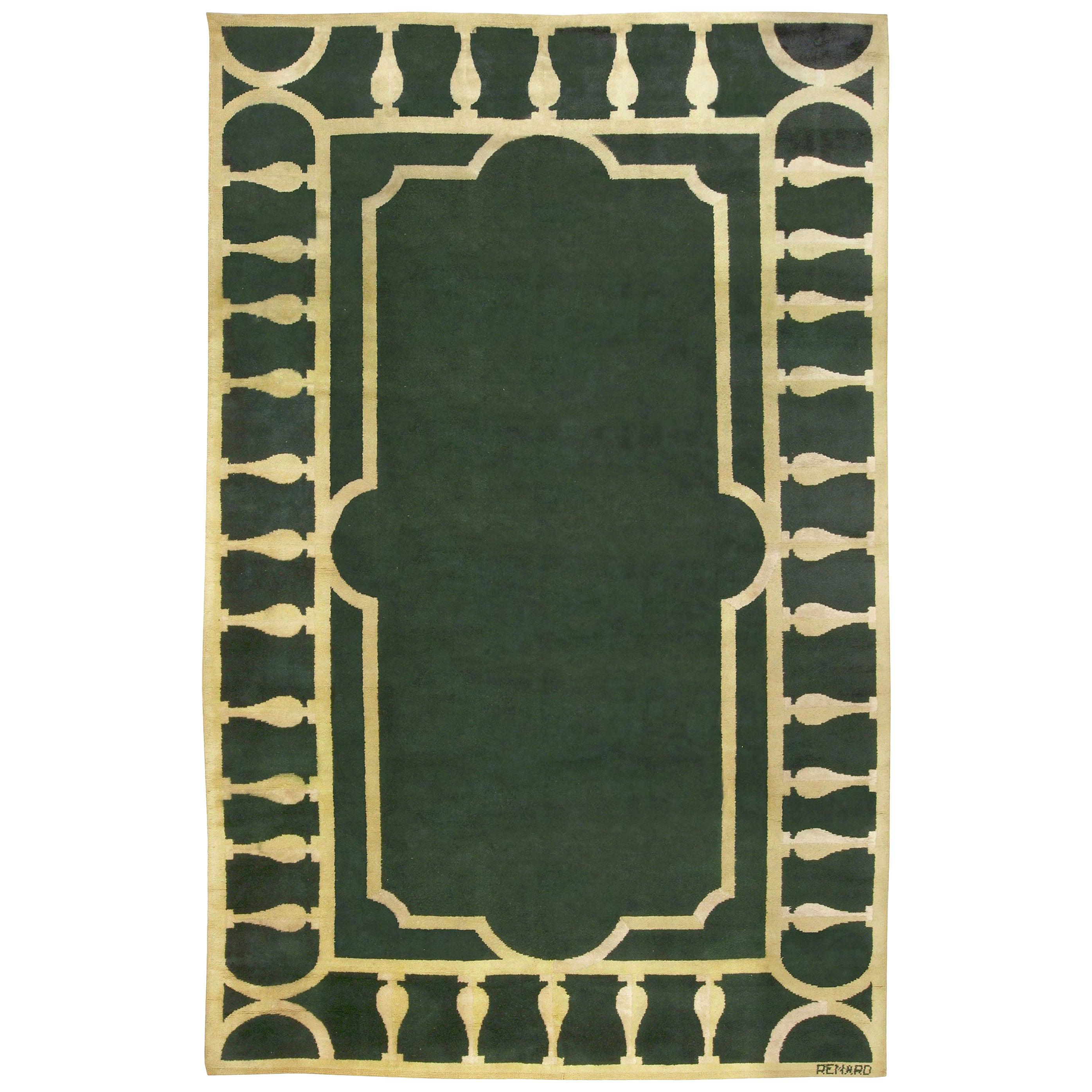 French Ivory Abstract Modernist Art Deco Rug For Sale at 1stDibs