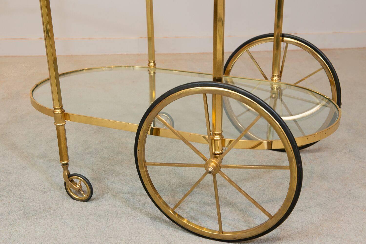 Mid-Century Modern Midcentury French Brass Bar Cart