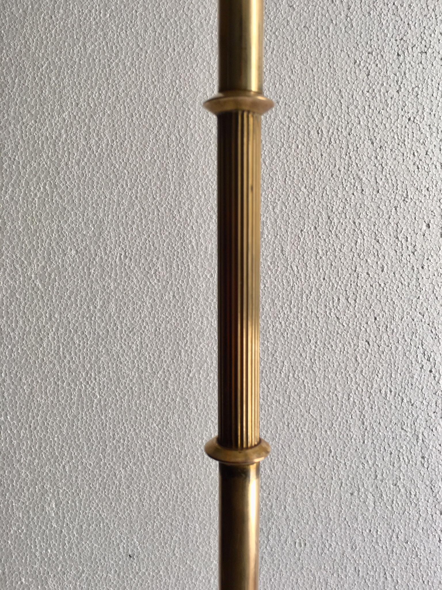 20th Century Midcentury French Brass Floor Lamp