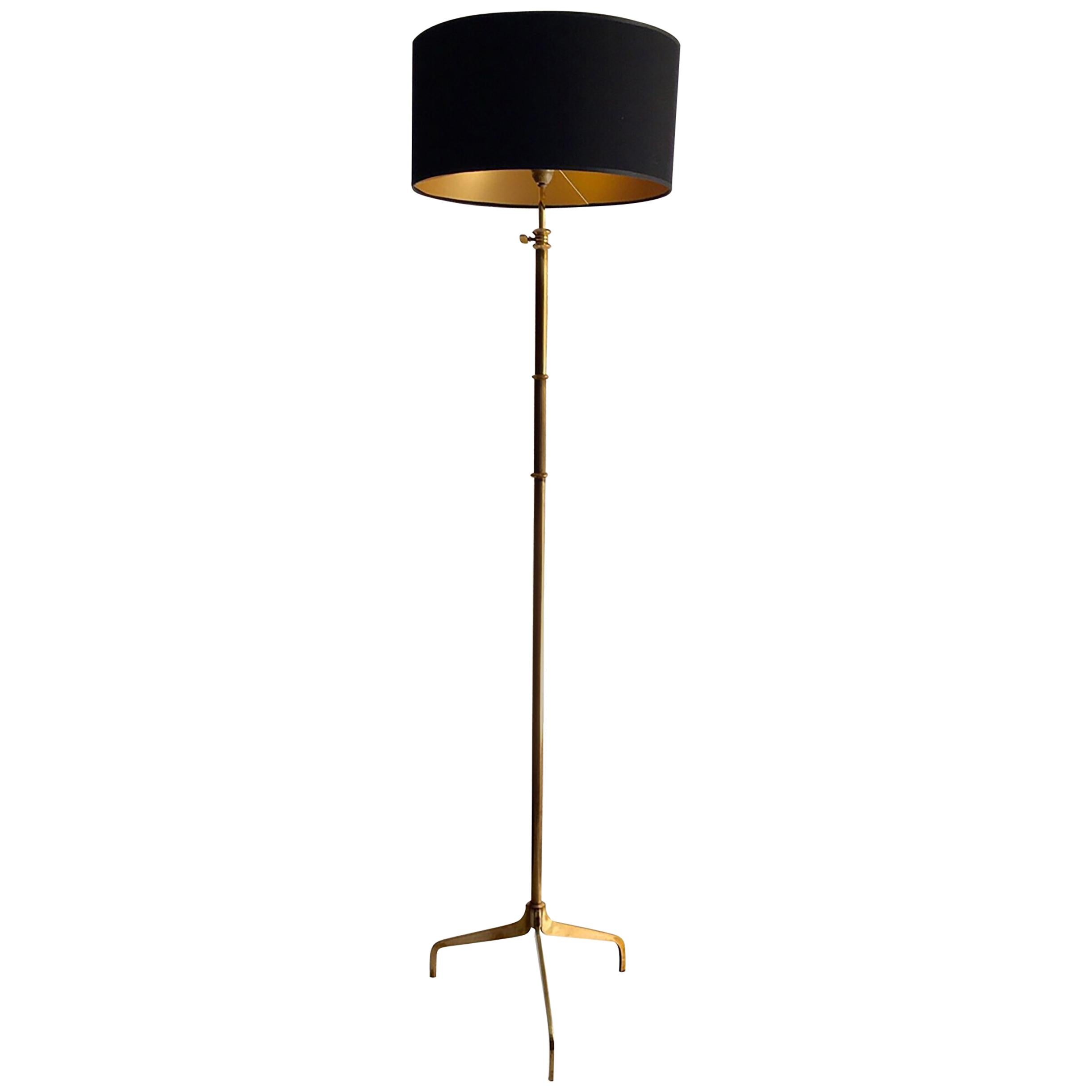 Midcentury French Brass Floor Lamp