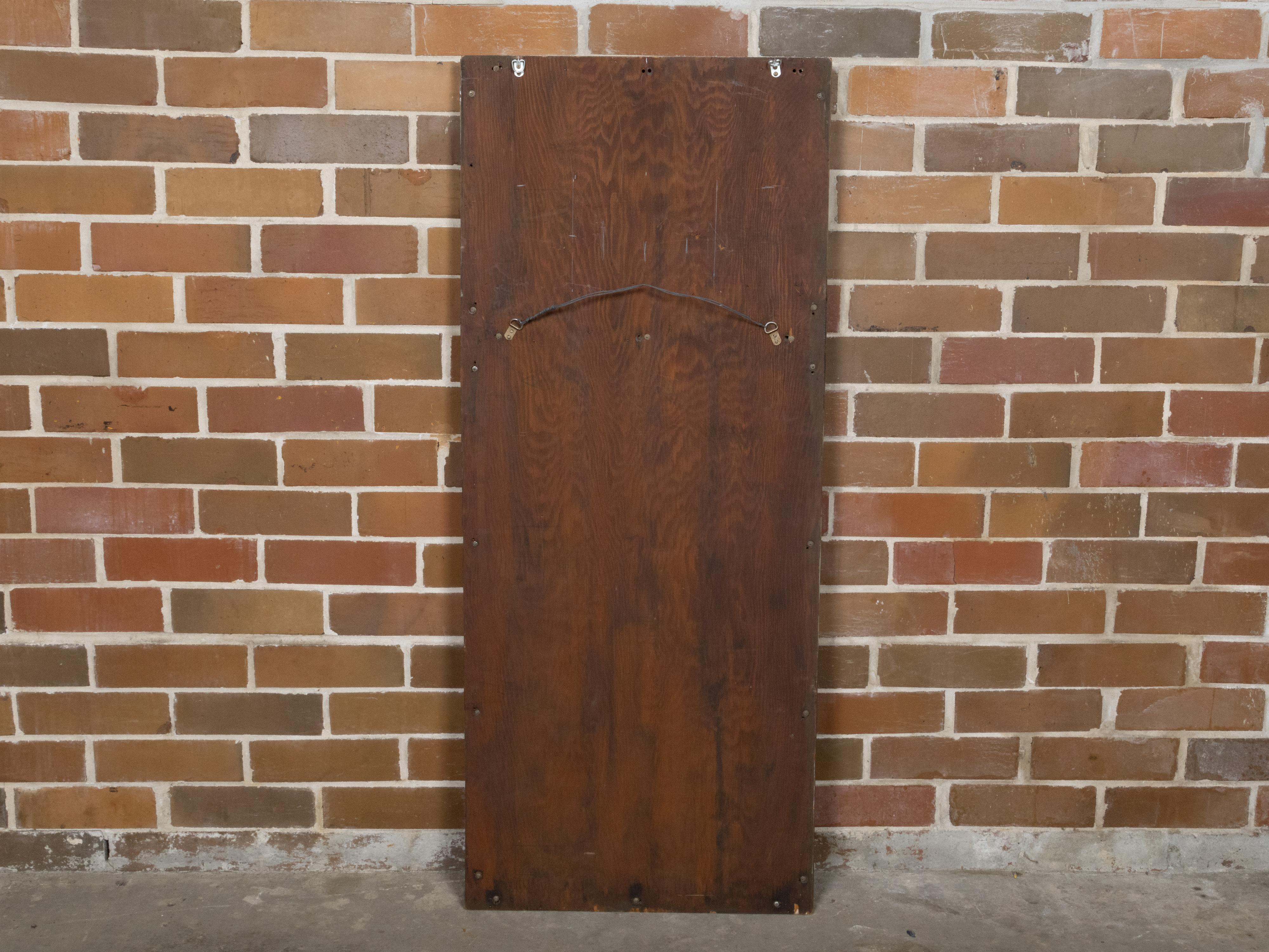 Specchio rettangolare in due parti a figura intera in ottone del Medioevo, circa 1950 in vendita 5
