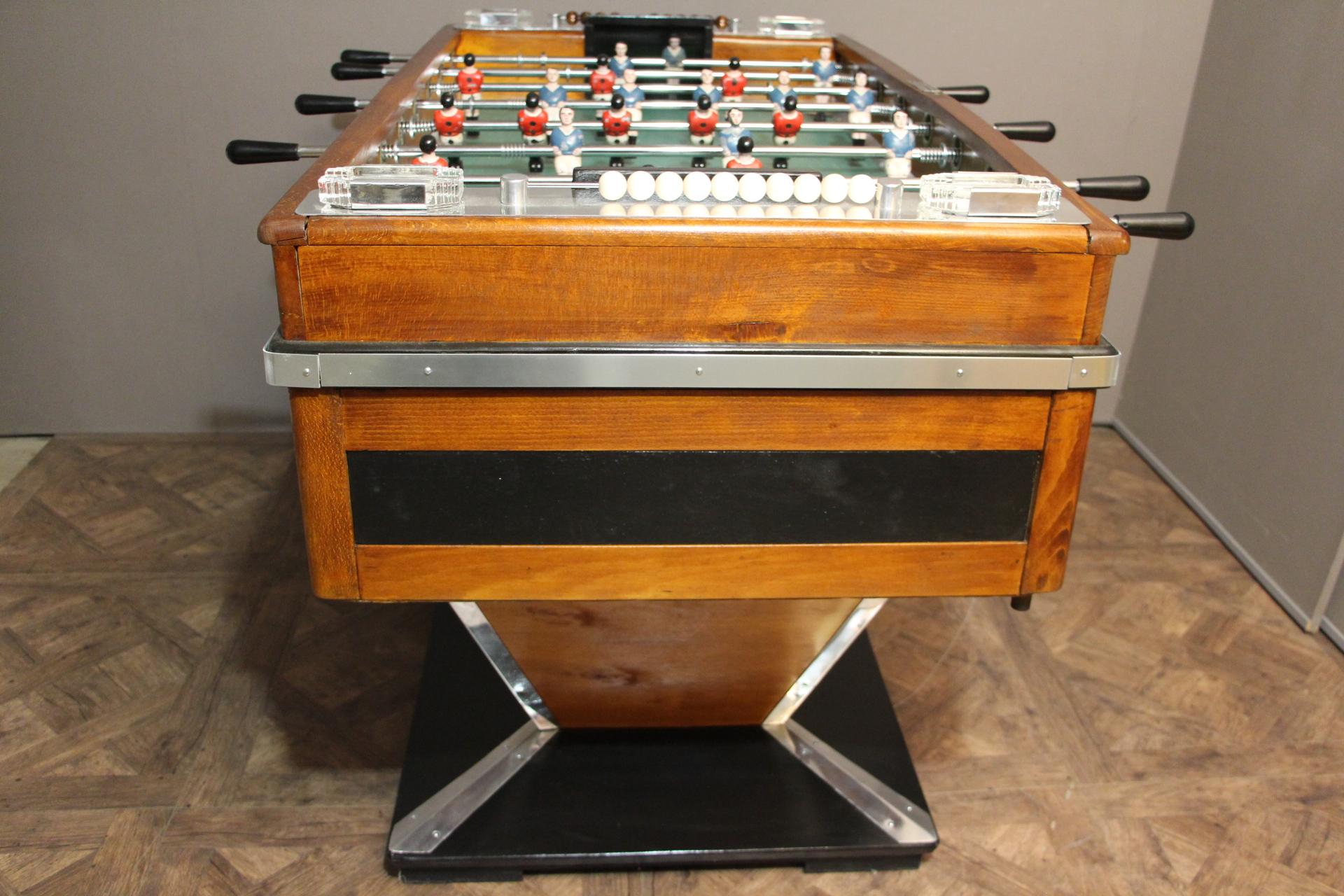 Wood Midcentury French Cafe's Foosball Table