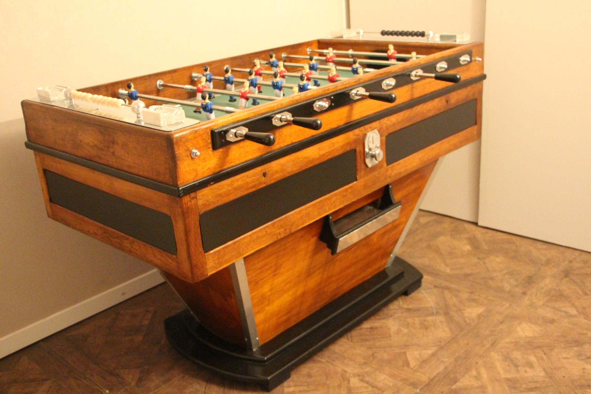 Wood Midcentury French Cafe's Foosball Table, Soccer Table, Football Table