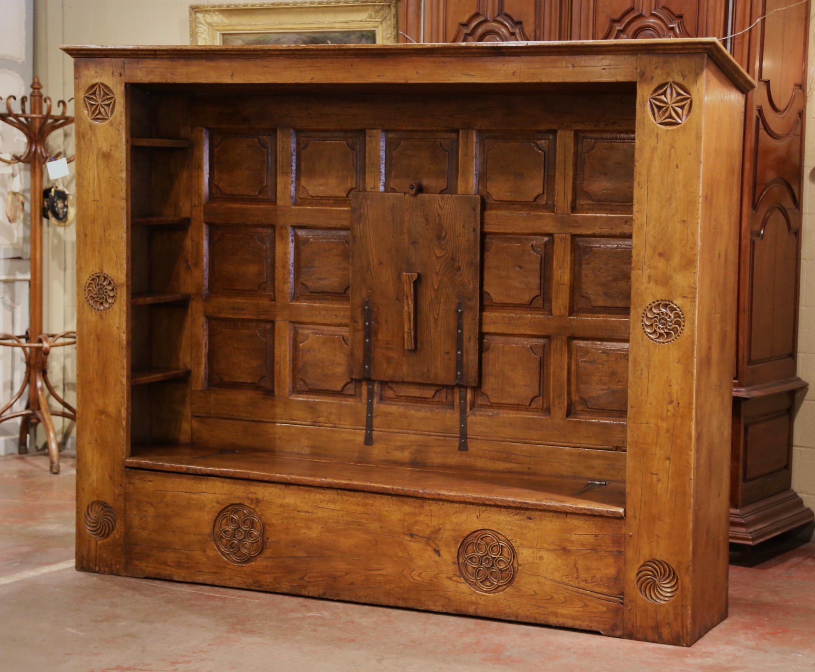 Midcentury French Carved Chestnut 