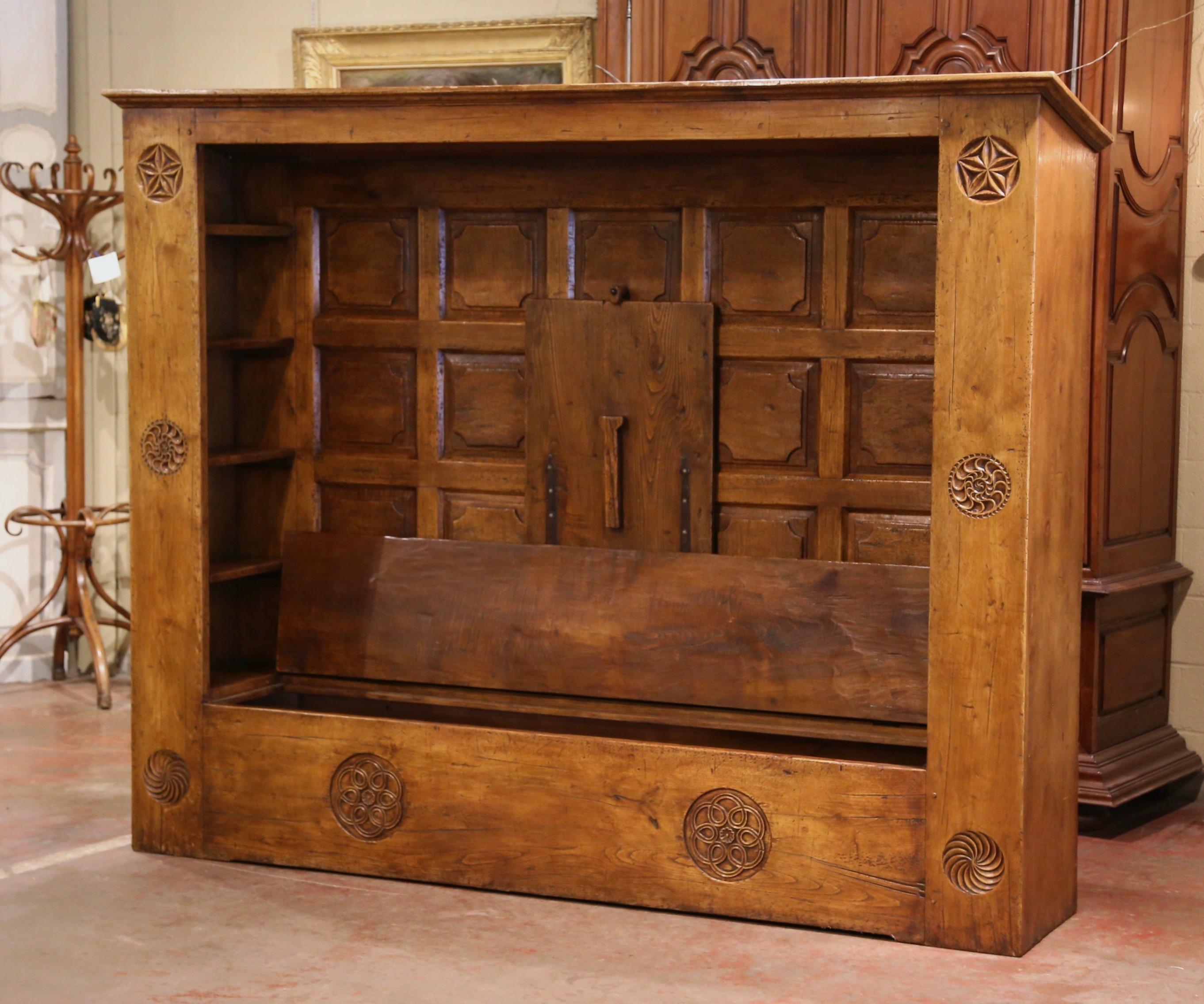 Midcentury French Carved Chestnut 