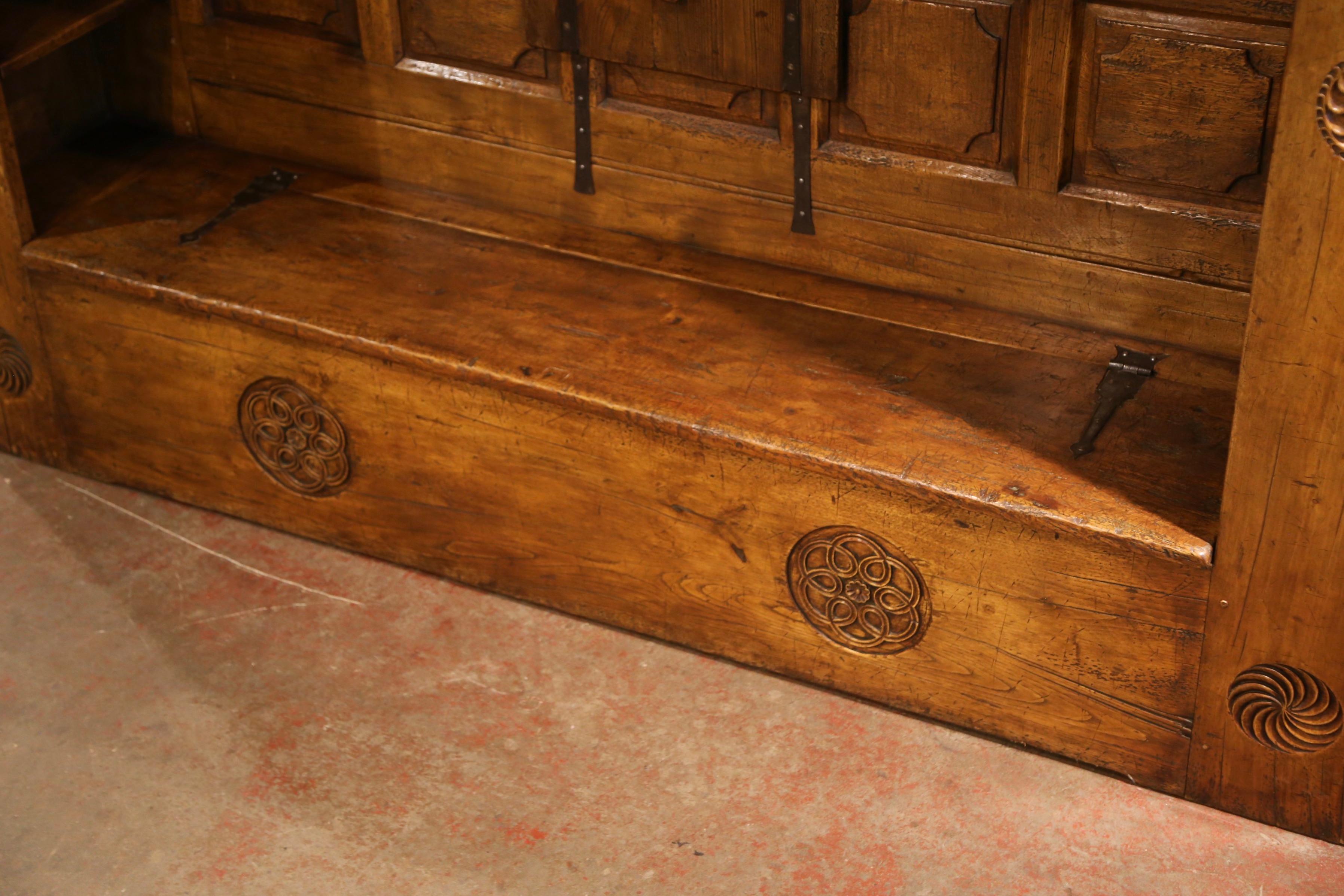 Midcentury French Carved Chestnut 